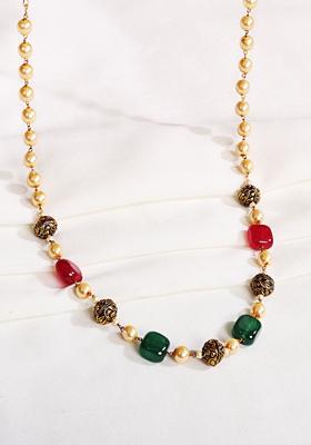 Gold Plated Cubic Zircon American Diamond Necklace