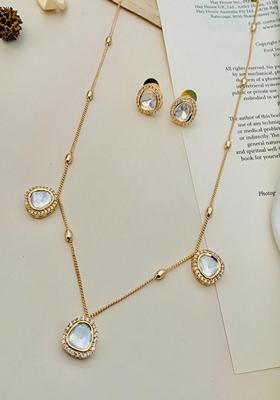 Gold Plated Cubic Zircon American Diamond Necklace