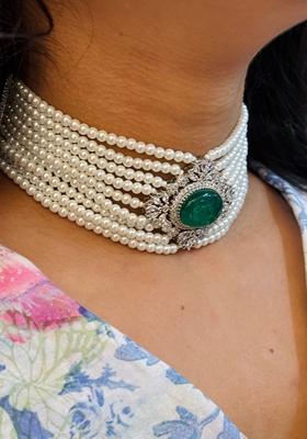 Silver Plated Cubic Zircon American Diamond Necklace