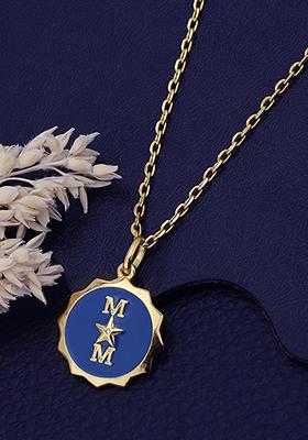Gold And Blue Plated Pendant Necklace