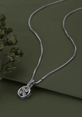 Silver Rhodium Plated Pendant Necklace