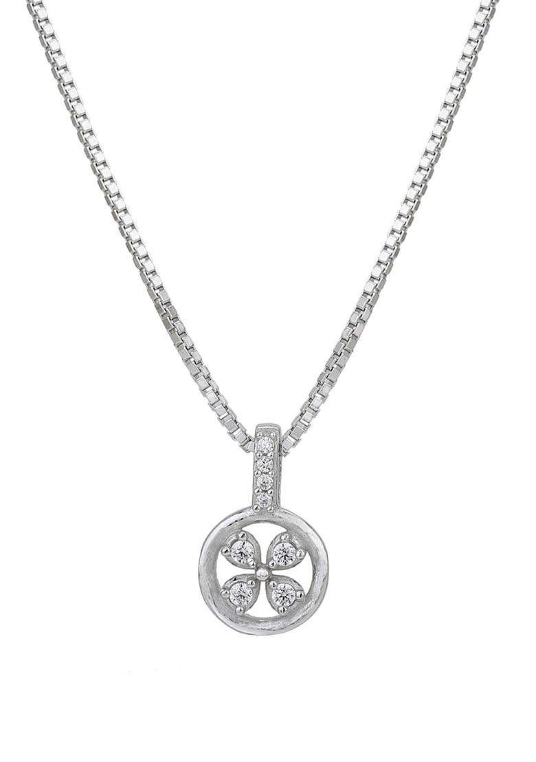 Silver Rhodium Plated Pendant Necklace - Indya