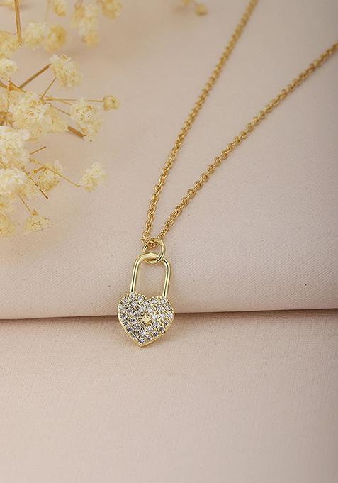 Gold And White Plated Pendant Necklace