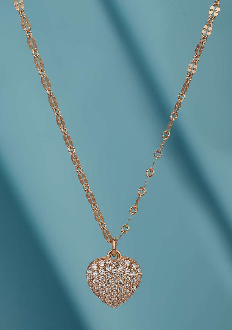 Rose Gold Plated Pendant Necklace - Indya