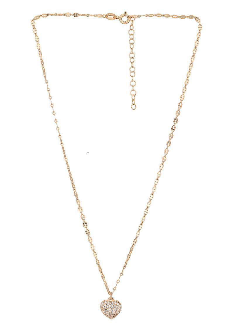 Rose Gold Plated Pendant Necklace - Indya
