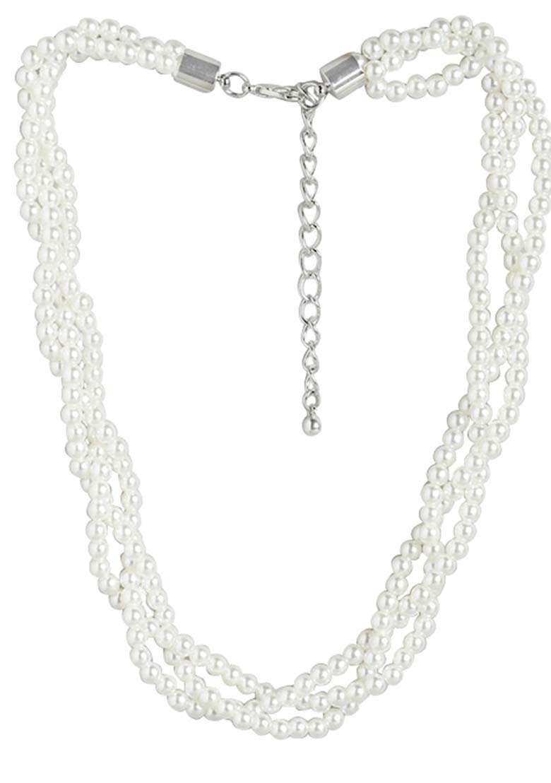 White Rhodium Plated Necklace Chain - Indya