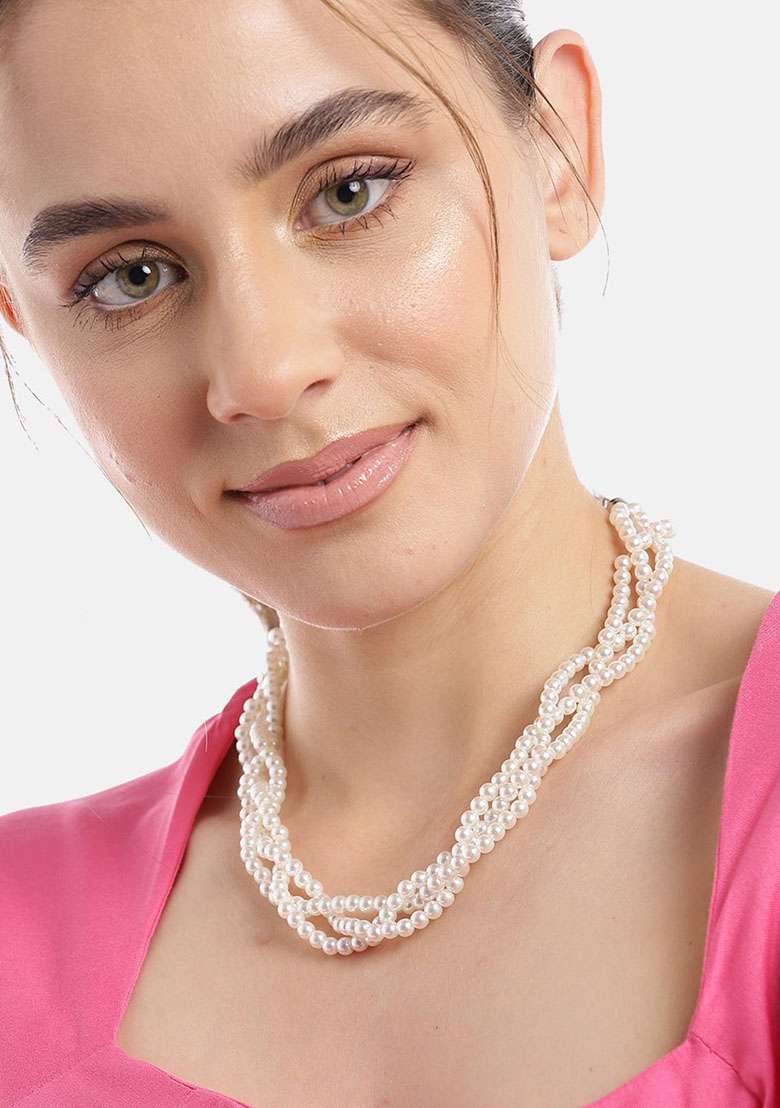 White Rhodium Plated Necklace Chain - Indya