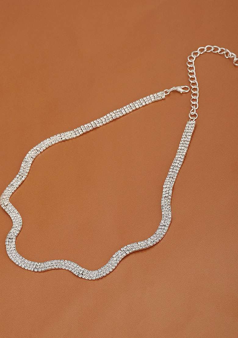 Silver Rhodium Plated Necklace Chain - Indya