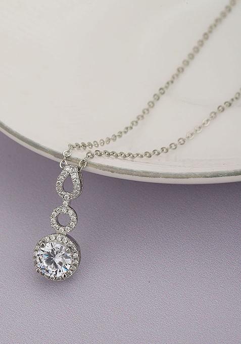 Silver Rhodium Plated Pendant Necklace