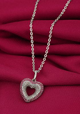 Silver Rhodium Plated Pendant Necklace
