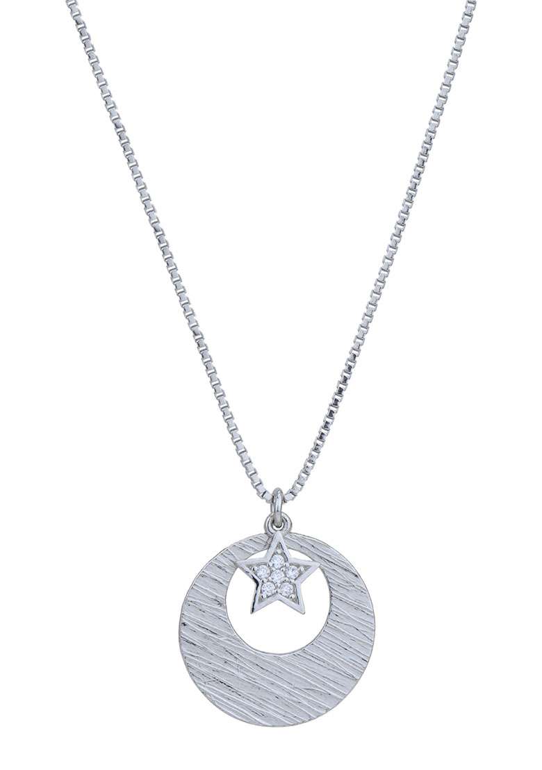 Silver Rhodium Plated Pendant Necklace - Indya