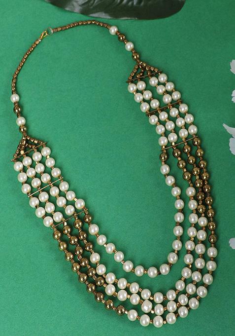 Gold Plated Pearl Necklace