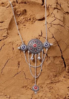 Silver Plated Oxidised Necklace Chain