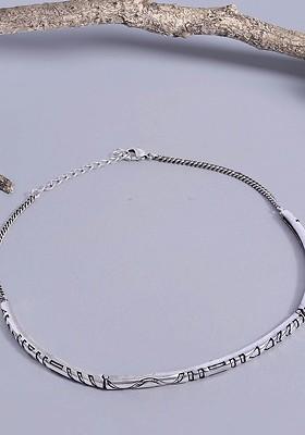 Silver Plated Oxidised Necklace Chain