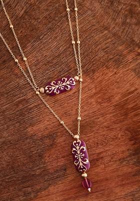 Gold Plated Kundan Studded Necklace Chain