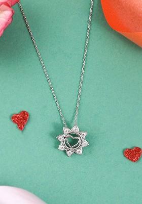 Silver Plated Rhodium Plated Pendant With Chain