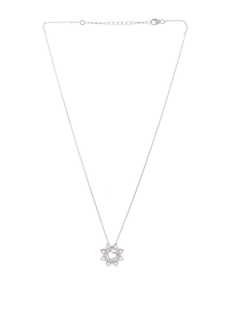 Silver Plated Rhodium Plated Pendant With Chain