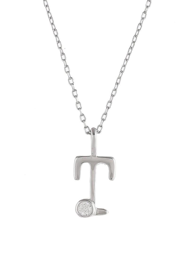 Silver Plated Cz Stone Studded Pendant