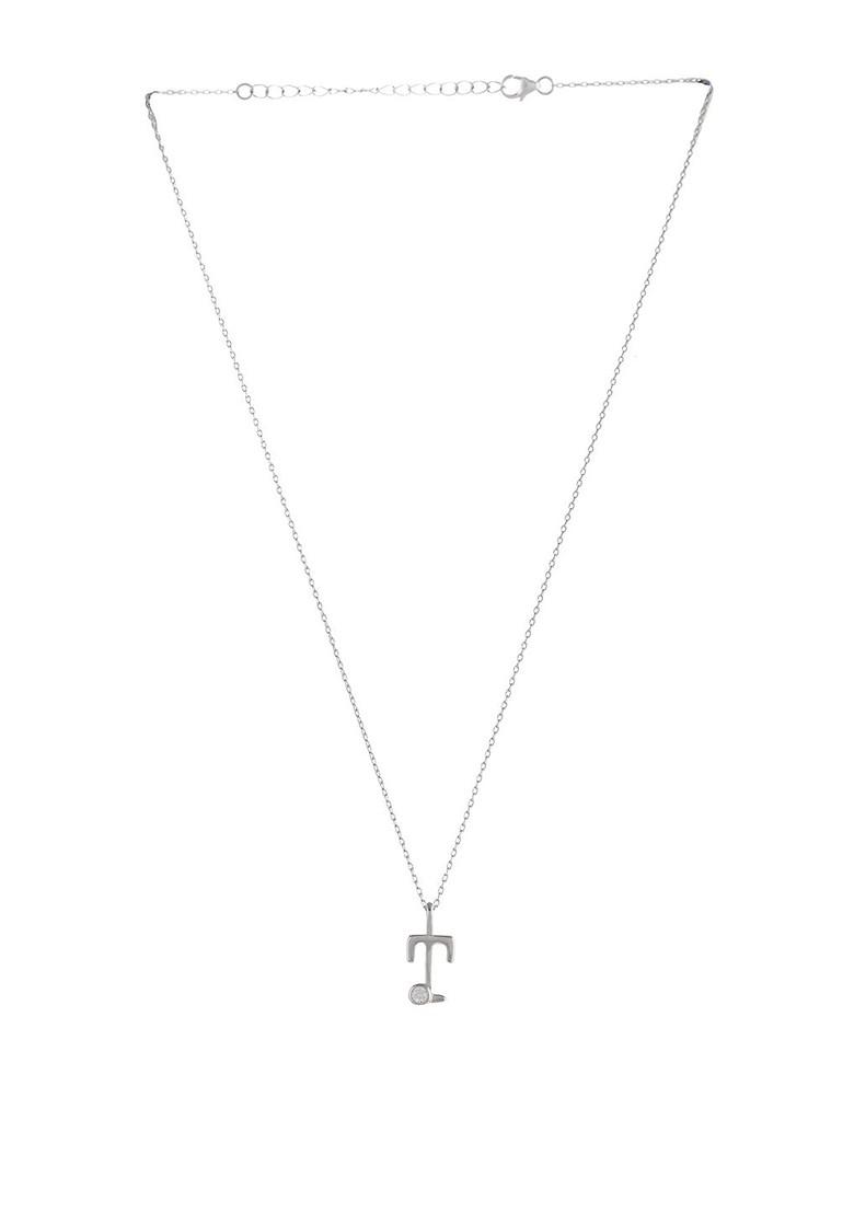 Silver Plated Cz Stone Studded Pendant