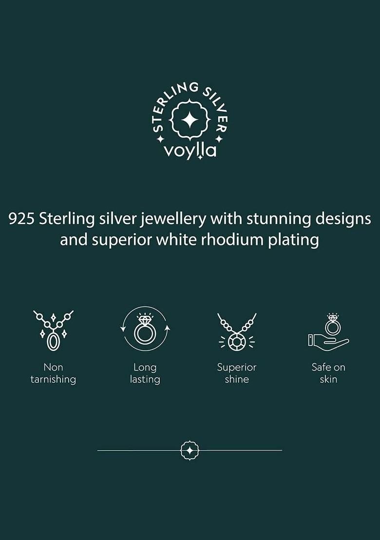 Silver Plated Cz Stone Studded Pendant