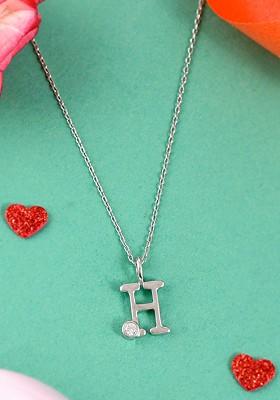 Silver Plated Cz Stone Studded Pendant