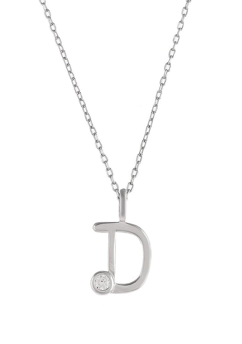 Silver Plated Cz Stone Studded Pendant
