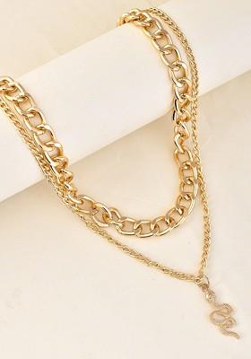 Gold Plated Stone Studded Necklace Chain