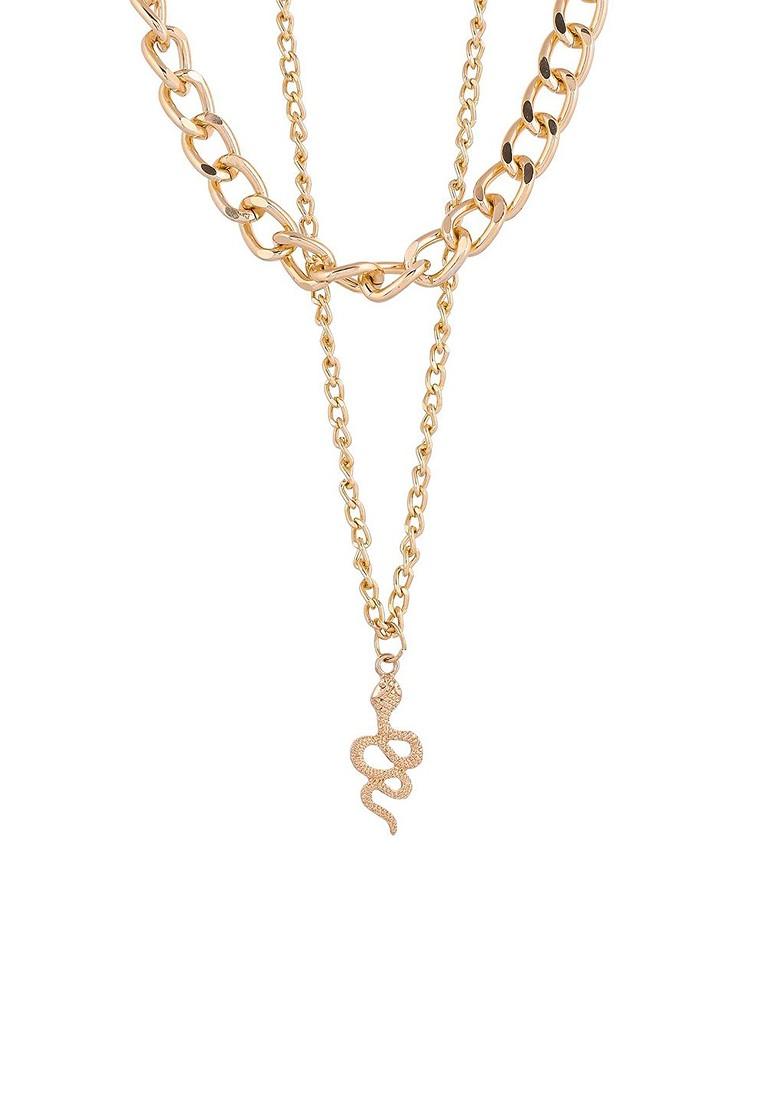 Gold Plated Stone Studded Necklace Chain