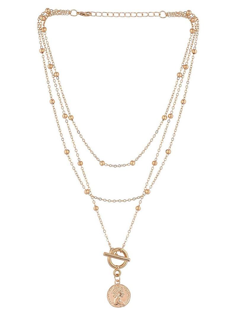 Gold Plated Bead Enamelled Necklace Chain