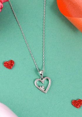 Silver Plated Rhodium Plated Pendant With Chain