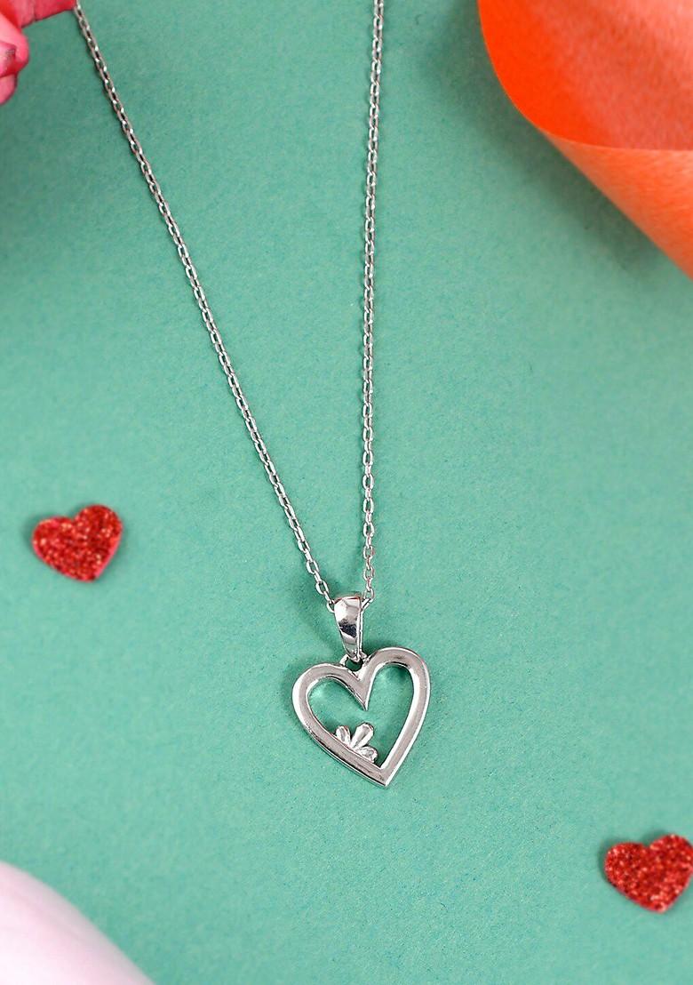 Silver Plated Rhodium Plated Pendant With Chain