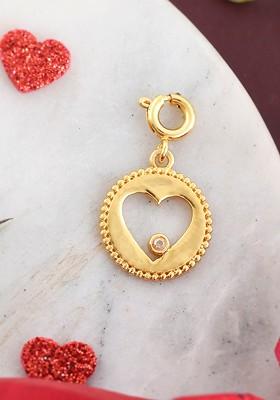 Gold Plated Stone Studded Pendant With Chain