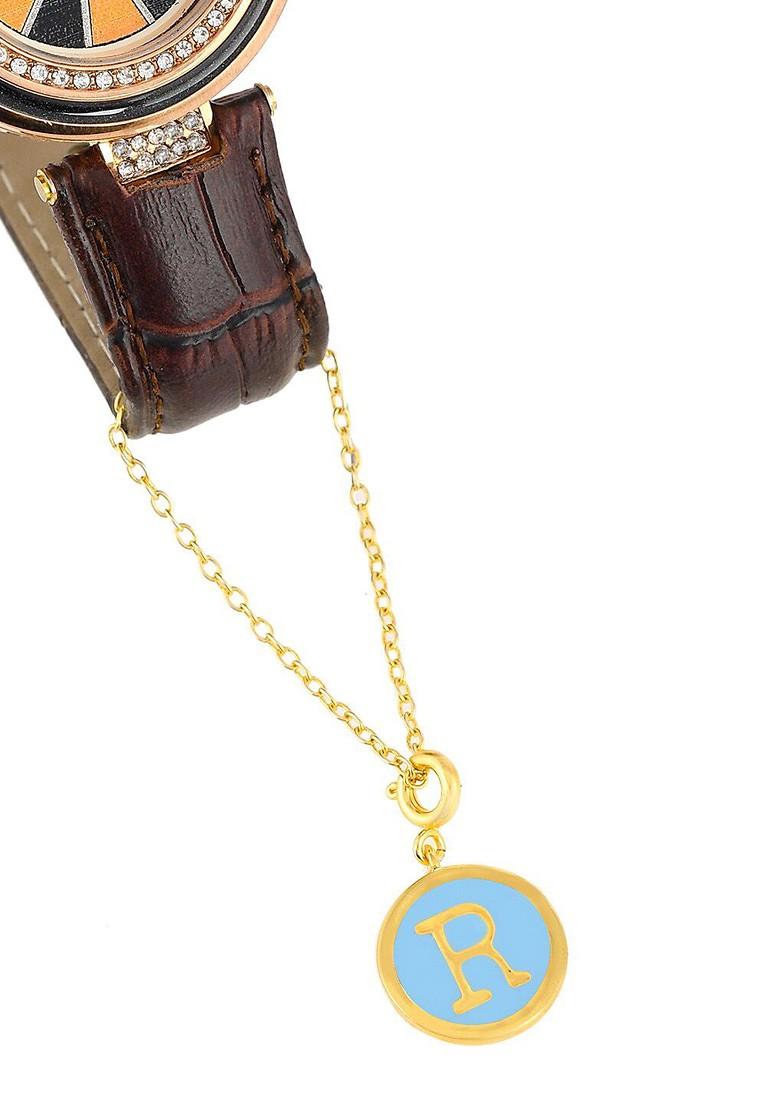 Blue Gold Plated Pendant With Chain
