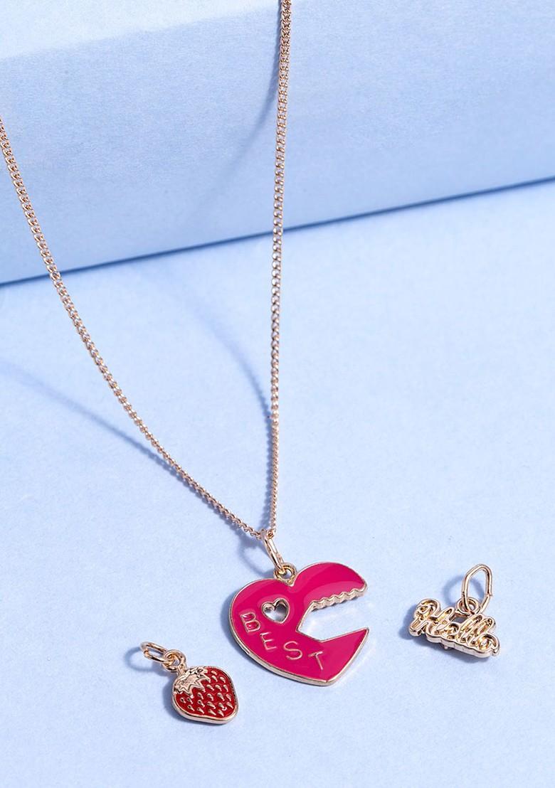 Gold Plated Set of 3 Pendants With Chain