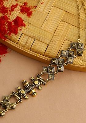 Gold Plated Oxidised Necklace Chain