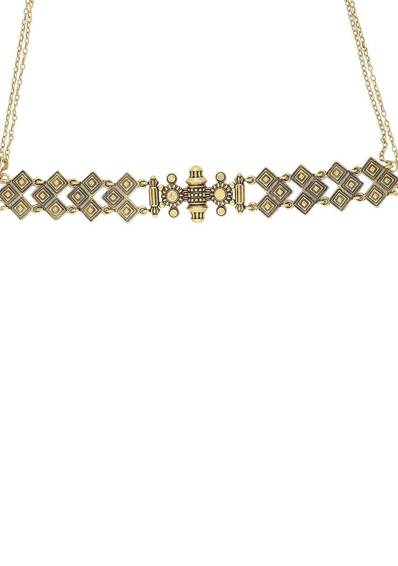 Gold Plated Oxidised Necklace Chain