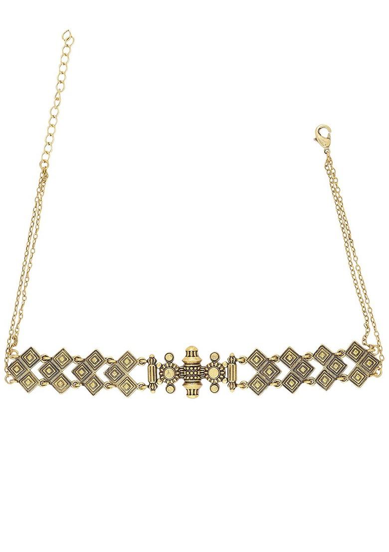 Gold Plated Oxidised Necklace Chain
