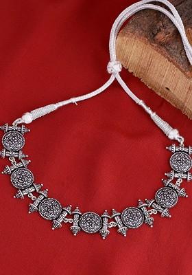 Silver Plated Oxidised Necklace Chain