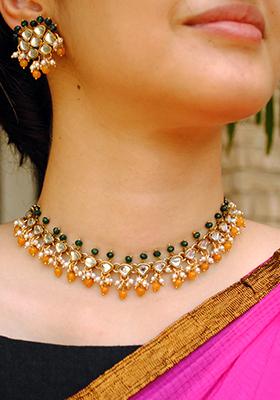 Green Maharani Haar Necklace Set