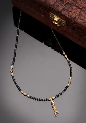 Black Ethnic Gold Plated Beaded Mangalsutra