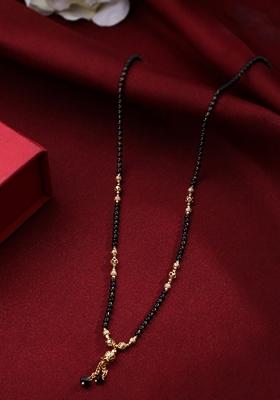 Black Ethnic Gold Plated Beaded Mangalsutra