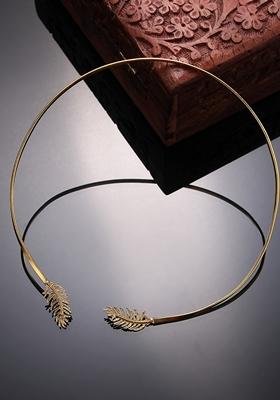 Gold Gold Plated Circular Choker Necklace