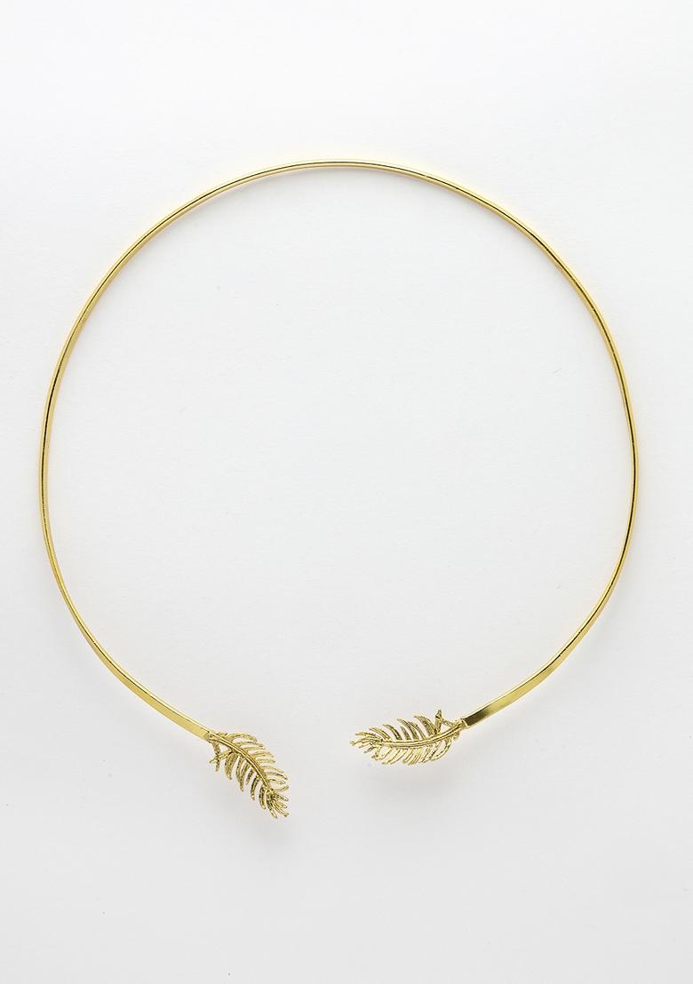 Gold Gold Plated Circular Choker Necklace