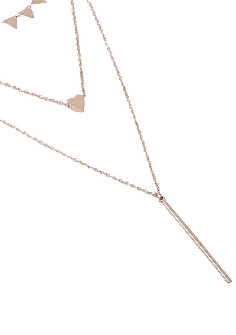 Silver 3 Layered Gold Plated Minimal Layered Necklace