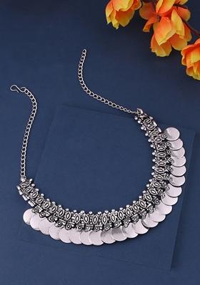 Silver Plated Oxidised Necklace