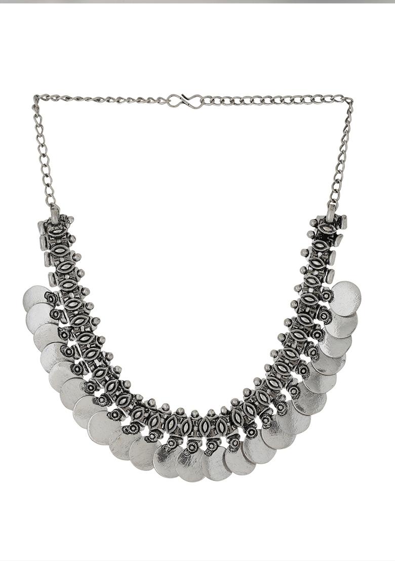 Silver Plated Oxidised Necklace