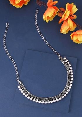 Silver Plated Oxidised Necklace