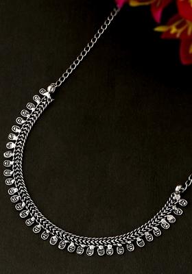 Silver Plated Oxidised Necklace