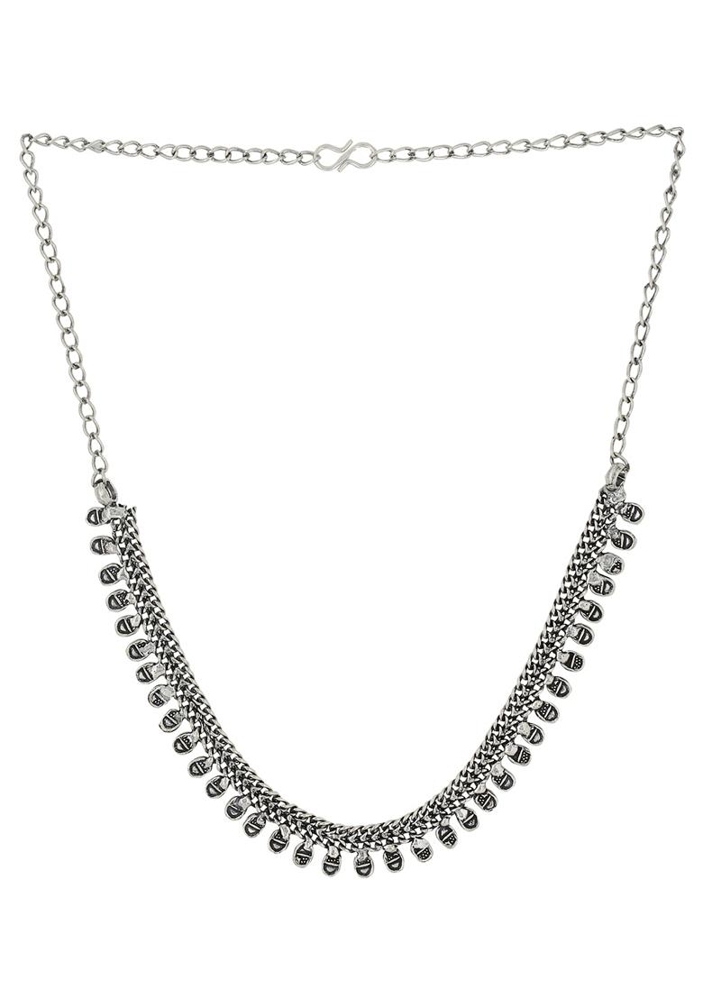 Silver Plated Oxidised Necklace