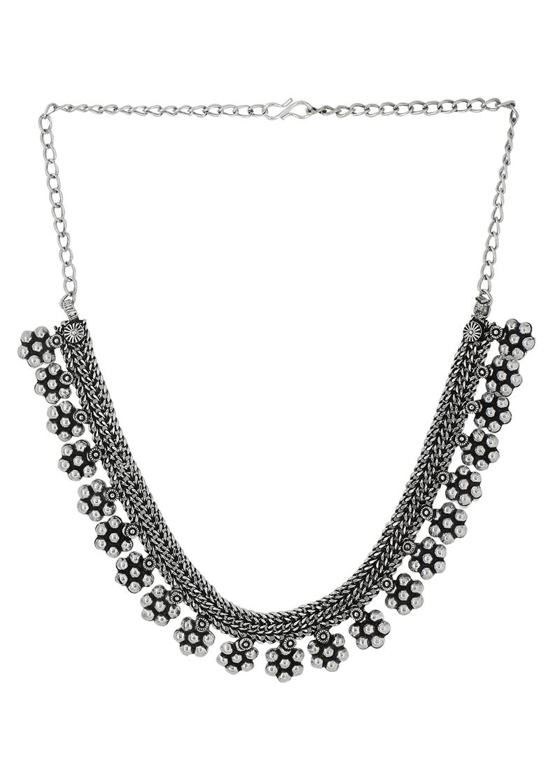 Silver Plated Oxidised Necklace
